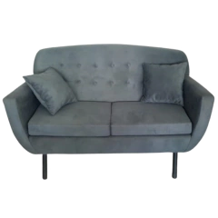 Sofá nórdico 2 cuerpos, tela pana, 1.50 mts, 2 almohadones, patas 26 cm alto. 