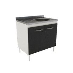 Bajo Mesada 80cm con dos puertas para almacenar y guardar vajilla o productos varios, ideal para cocinas de espacio reducido