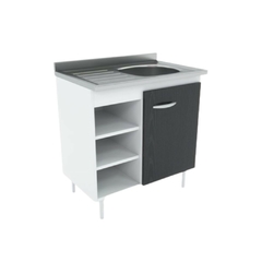 Bajo Mesada 80cm con estantes de almacenamiento y una puerta para guardado, ideal para cocinas de espacio reducido