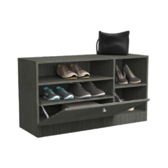 sapatero - Zapatero con puerta con piston, de 3 estantes internos y 3 externos