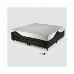conjunto sommier 200x200cm king espuma núcleo de espuma polimérica. high density: 33Kg/m3. doble manta de espuma viscoelástica, superior e inferior, que se adaptan al contorno del cuerpo. fresh surface que permite la circulación de aire durante el descans