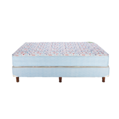 Sommier nqn 2 plazas 140x190cm 23cm de altura colchon de resortes ultra coil totalmente matelaseado en tela algodon 