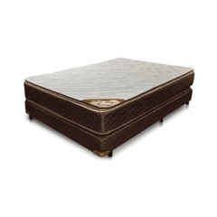 conjunto sommier king 200x200cm de resortes entrelazados bonell reforzada estabilizadores fixing  posture axis y posture protect concept totalmente matelaseado en tela jackard y doble top pillow confort firme altura de 23cm base sommier box totalmente mat