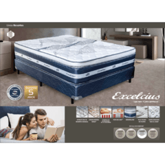 conjunto sommier 160x200cm  queen de resortes entrelazados compuesto por NT System Technology, no precisa darse vuelta posture protect concept estructura de resortes bonnell estabilizadores fixing Posture Axis hiperpillow tela tejido de punto faja aireado