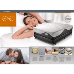 sommier 200x200cm king espuma núcleo de espuma polimérica. high density: 33Kg/m3. doble manta de espuma viscoelástica, superior e inferior, que se adaptan al contorno del cuerpo. fresh surface que permite la circulación de aire durante el descanso. double