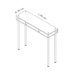 Arrime elegante ideal para oficina o dormitorio Construido con melamina de 18mm, super resistente. Patas de hierro reforzado de 30mm de diametro.  Dimensiones: 100cmx90cmx30cm