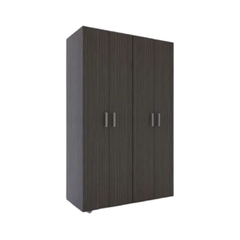 Ropero de melemina, de 114cm de ancho, con 4 puertas, en color wengue