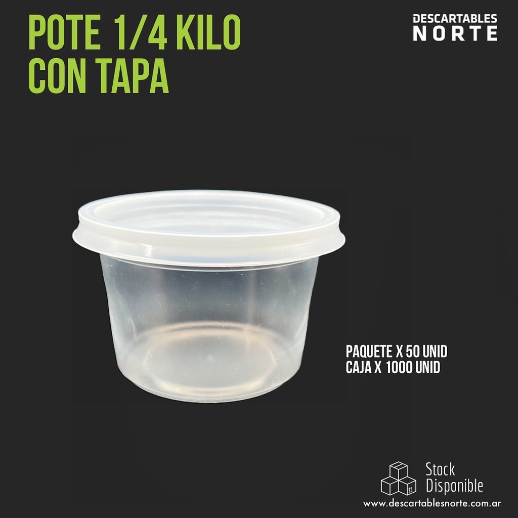 Pote Plastico con Tapa 1/4 - Redma Nort