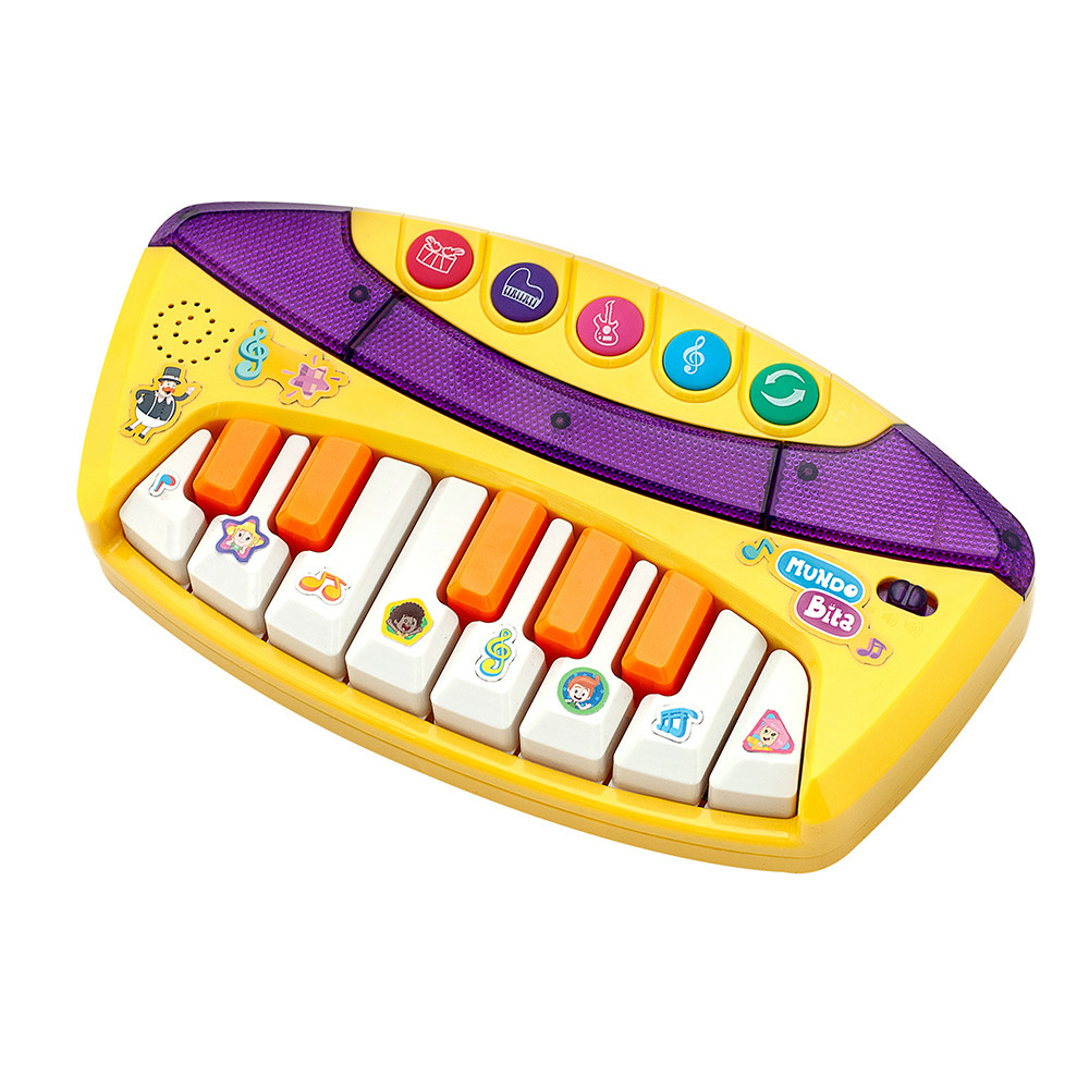 Teclado Infantil Musical Piano 37 Músicas com Microfone Rosa - Fun