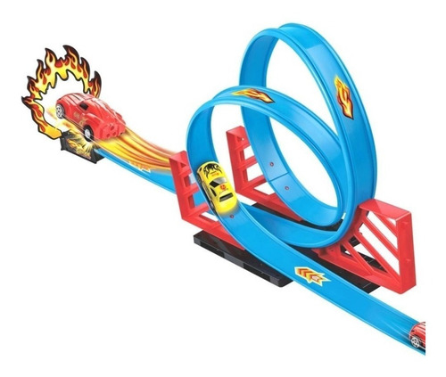 Pista Hot Carrinho Infantil Wheels Duplo Looping Dinossauro em