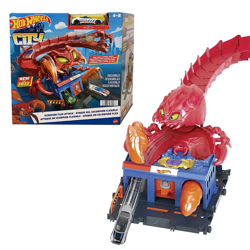 Pista de Percurso e Veículo - Hot Wheels - City - Robô Tubarão - Mattel