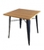 Mesa Tolix Negra C/Tapa Natural 76X76Cm
