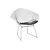 Sillon Bertoia Diamond Cromado Asiento Negro