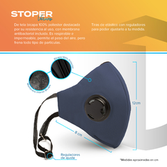 Tapaboca Azul Metal Doble Válvula Verano en internet