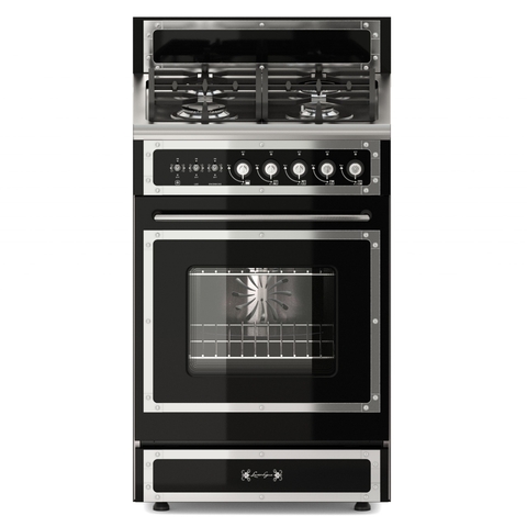 COCINA ROYAL NEGRA 55 CM (4 hornallas) (Con Motor Forzador)