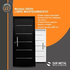 Puerta Doble chapa inyectada Mod 300 SM Pintura Final Epoxi 0,90 Blanca o negra