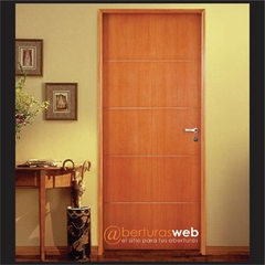 Puerta Placa Americana Cedro 0,80 marco chapa22 Gromanti apta Durlock