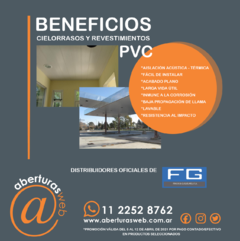 Cielorrasos De PVC M2 Liso colores varios 200mm X 15mm - comprar online