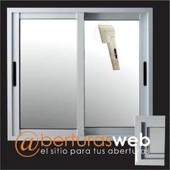 Aluminio M. Pesado Cierre Lateral Vidrio 4mm y Contramarco 1,50 x 0,90