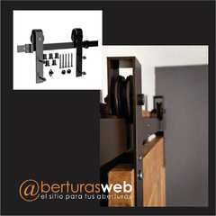 Puerta Granero MADISON en MDF para pintar 70/80/90 x 2,00 con buñas herraje Oculto - comprar online