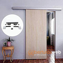 Puerta Granero MADISON en MDF para pintar 70/80/90 x 2,00 con buñas herraje Oculto - Aberturas Web