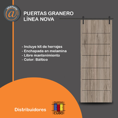 Puerta Granero CUBO Linea Nova en Melamina 70/80/90 cm baltico - comprar online