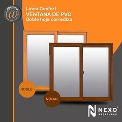 Ventana de PVC Simil Madera Linea confort Vidrio de 4mm 1,50 x 1,10 - comprar online