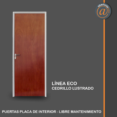 Puerta Placa CUBO Cedro Lustrado Marco Aluminio 60/70/80 - comprar online