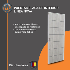 Puerta Placa CUBO Línea NOVA Marco Aluminio blanco 70/80 teka ártico