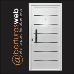 Puerta Inyectada 0,90 Italo Mach Apliques con Barral Marco Ch18 Blanca/Negra