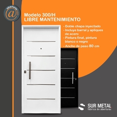Puerta Doble chapa inyectada Mod 300 SM Pintura Final Epoxi 0,80 blanca o negra
