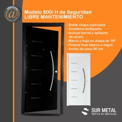 Puerta de seguridad 800/H Multianclaje SM Pintura Final Epoxi de 0,90 blanca o negra