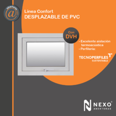 Brazo de Empuje desplazable PVC Blanco Linea confort DVH 3/9/3 de 1,00 x 0,45