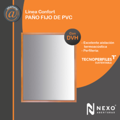 Paño Fijo PVC Simil Madera Linea confort DVH 3/9/3 1,20 x 1,50