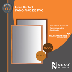Paño Fijo PVC Simil Madera Linea confort Vidrio 4mm 1,00 X 1,50 - comprar online