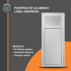 puerta herrero aluminio blanco aberturas web