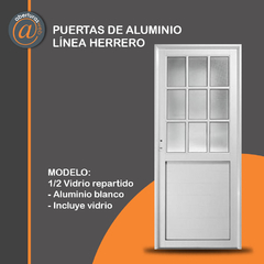 puerta herrero aluminio blanco aberturas web