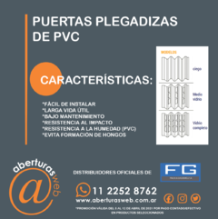 Puerta Plegadiza de PVC Tablilla 10mm 0,74 x 2,00 - comprar online