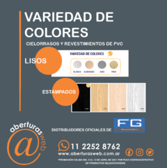 Cielorrasos De PVC REFORZADO M2 Color Liso Blanco/Gris/Almendra/Pino 200mm X 10mm en internet