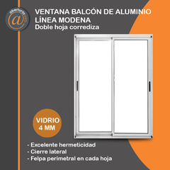 VENTANA MODENA ALUMINIO BLANCO DVH ABERTURAS WEB