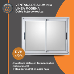 VENTANA MODENA ALUMINIO VIDRIO DVH ABERTURAS WEB