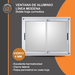 Ventana Modena ALUMINIO Blanco vidrio 4mm 1,80 X 0,90