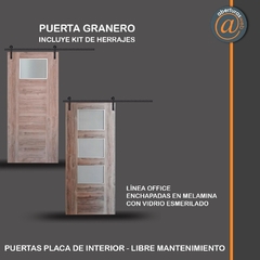 Puerta Granero CUBO con VIDRIO en Melamina Texturada hasta 90 x 2,00 - comprar online