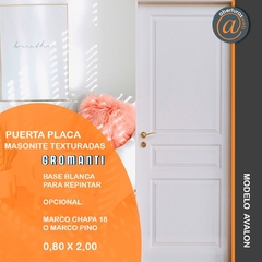 Puerta Placa Texturada Avalon - Camdem - Colonial 0,80/0,90 Marco CHAPA18 y Pino Finger GROMANTI