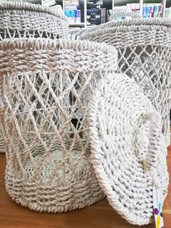 Cesto Calado Rattan Blanco - comprar online