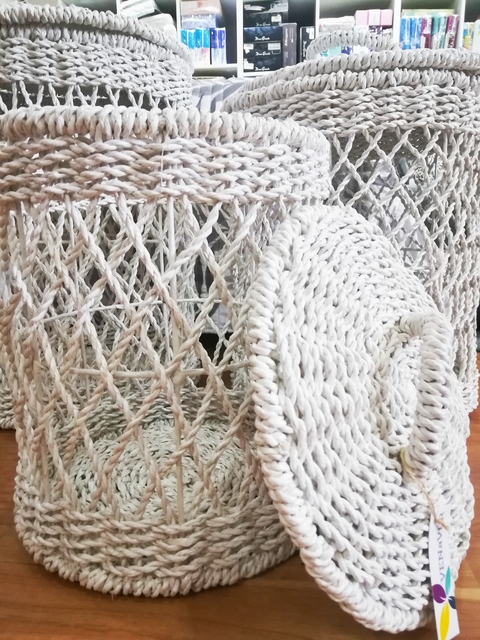 Cesto Calado Rattan Blanco