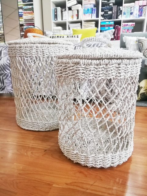 Cesto Calado Rattan Blanco