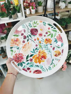 Bandeja Redonda Flores - comprar online