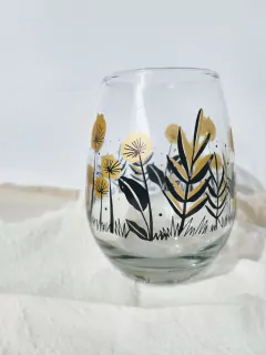 Vaso Copón Vidrio Girasoles