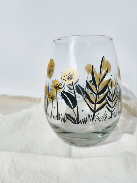 Vaso Copón Vidrio Girasoles
